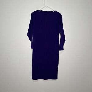 Vintage Christopher Wool Dress Womens Medium 3/4 Sleeve Purple